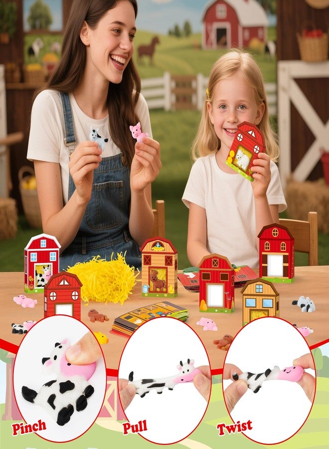 سي واي 2 سايد مجموعة ألعاب حيوانات المزرعة الإسفنجية من CY2SIDE، 24 قطعة، مع علبة هدايا على شكل حظيرة مزرعة وحشوة من الرافيا، هدية مثالية للأطفال. تتضمن المجموعة ألعابًا إسفنجية مصغرة لطيفة على شكل خنزير وبقرة ودجاجة، مثالية كهدية عيد ميلاد أو حقيبة هدايا ربيعية محشوة للبنات. - Image 4